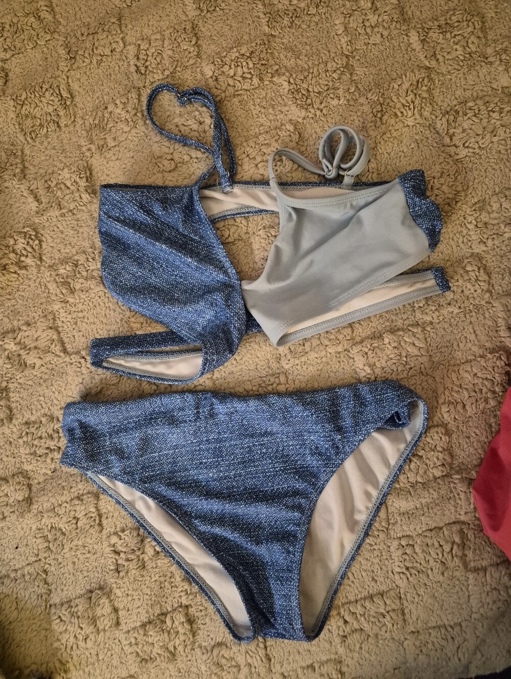 SHEIN Sparkle Light Blue Two-Piece Bikini